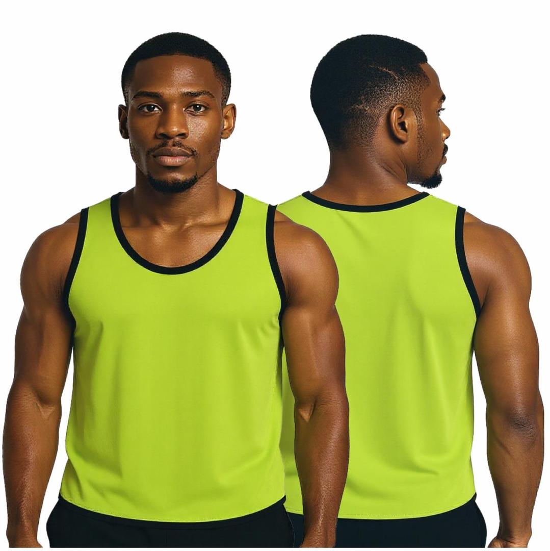 Hero Sports Training Vest Bibs Pack of 12 – Orange/Green with Black Trim (Unisex, Lightweight)