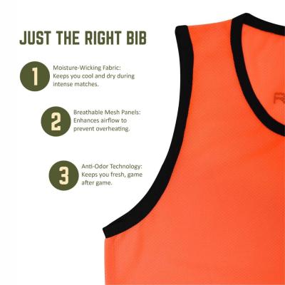 Hero Sports Training Vest Pack of 10 – Orange/Green with Black Trim (Unisex, Lightweight)