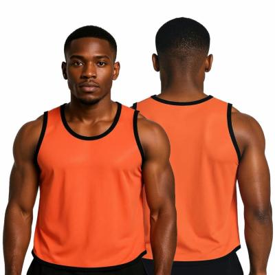 Hero Sports Training Vest Pack of 10 – Orange/Green with Black Trim (Unisex, Lightweight)