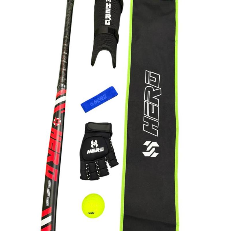 Hero Combo Set Field Hockey Stick Hero | 10% Carbon |10% Kevlar| Size 36.5" 34.5, 32 | Maxi Head | Carve 24.7mm Low Bow | Lightweight |Hockey Stick |Kayu Hockey Malaysia